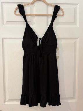 NWT Lizard Thicket Black Ruffled Strap Sundress